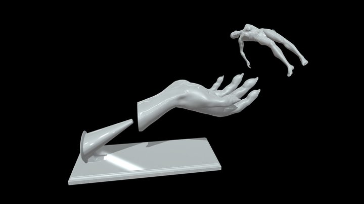 Print-Ready Model_FemaleMiniatureDreamerOnHand 3D Model
