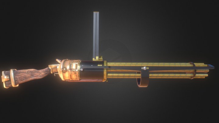 Light Gatling Gun 3D Model