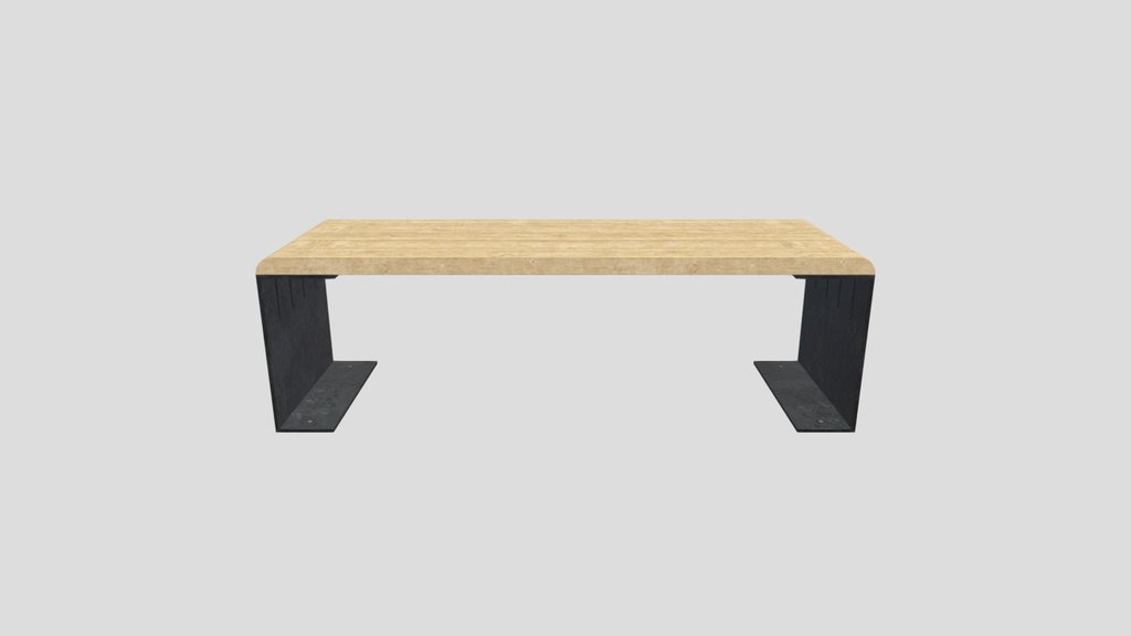 Minimal Wooden Bench