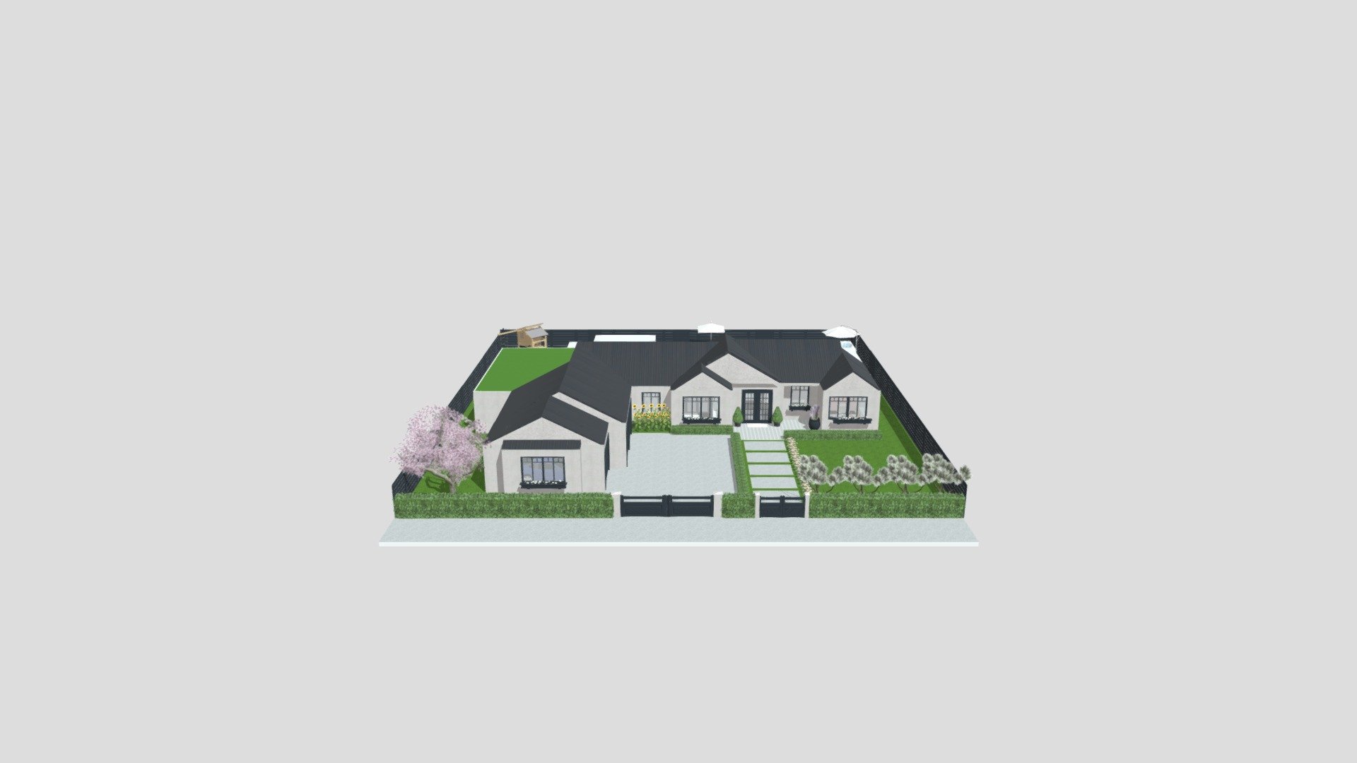 one story modern family home