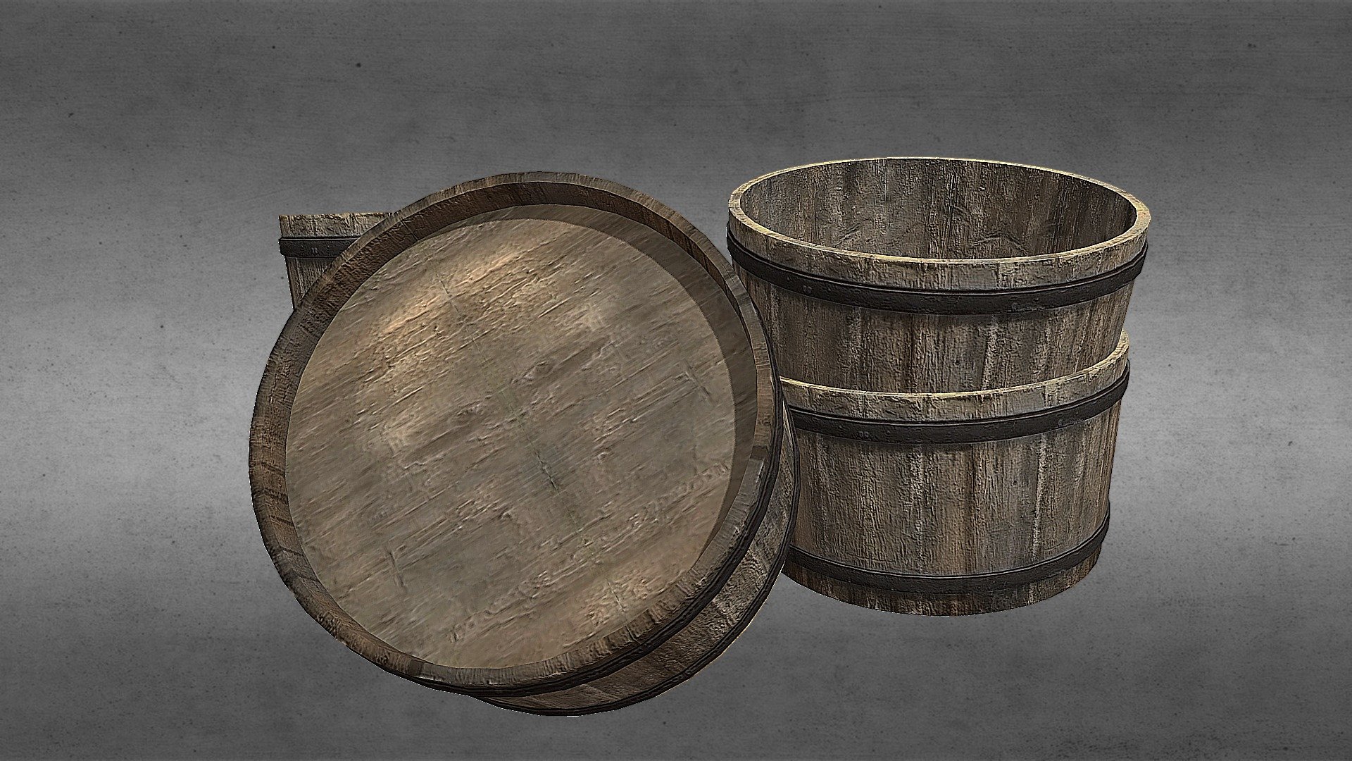 Seaux en bois — Sketchfab embed 3D viewer