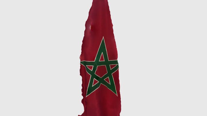 Morocco flag drapeau 3D Model