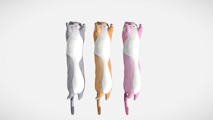 Long Cat Rigged 3D Model