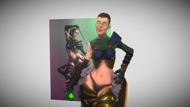 Ursula, a female necromancer 3D Model