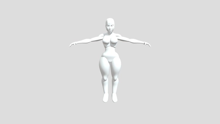 STYLIZED FEMALE BODY (BLOCK) 3D Model