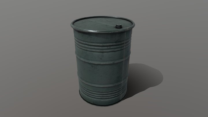 Old Metallic Barrel 3D Model