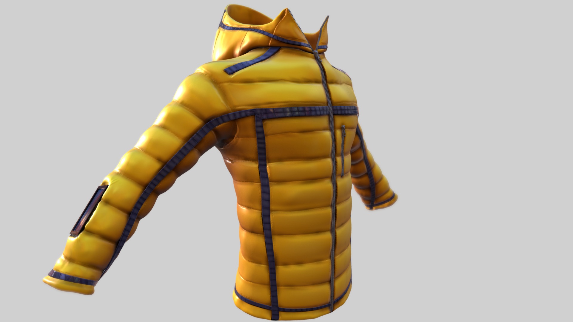 3D model Solar Panels & Gps Winter Jacket - This is a 3D model of the Solar Panels & Gps Winter Jacket. The 3D model is about a yellow and blue insect.