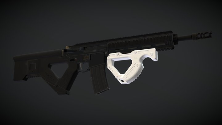 Front Grip Angular Picatinny Hera CQR 3D Model