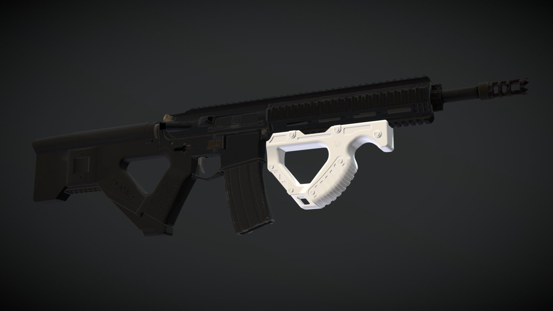 Front Grip Angular Picatinny Hera CQR — Sketchfab embed 3D viewer