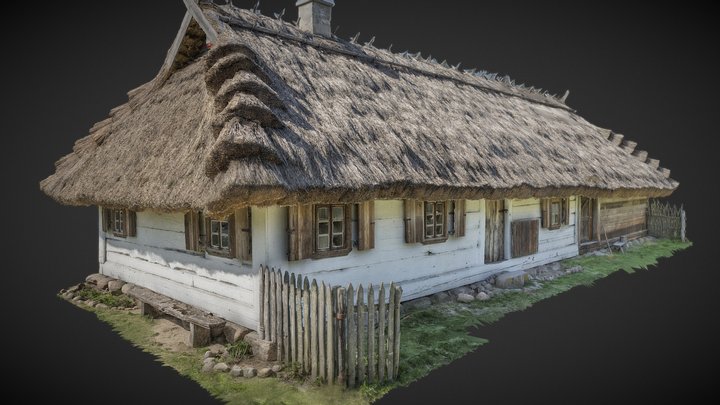 The cottage from Old Grzybowszczyzna XIX c. 3D Model