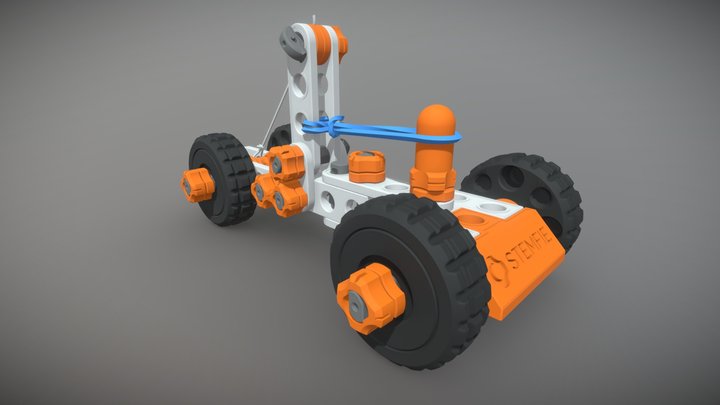 STEMFIE rubber-band-driven car 3D Model