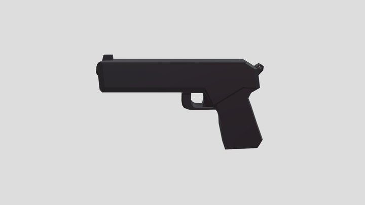 SuperHOT Pistol 3D Model