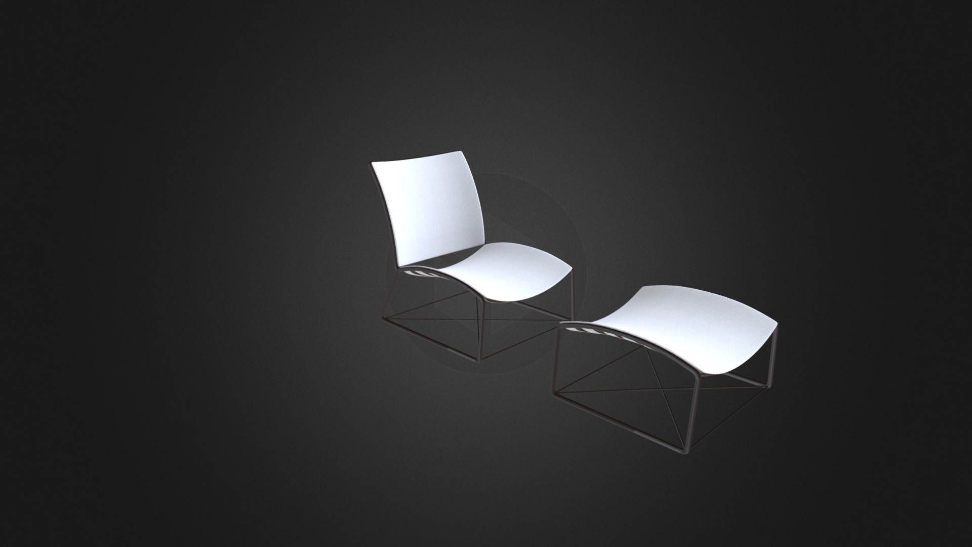 3D model White Lounge Chair - This is a 3D model of the White Lounge Chair. The 3D model is about a group of light bulbs.