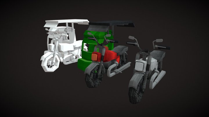 Filipino Tricycle - PS1 Low Poly 3D Model