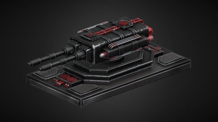 Stylized Turret 01 3D Model