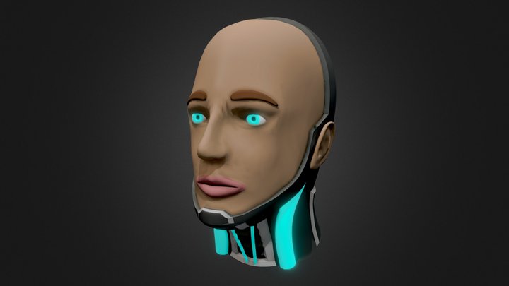 Cyborg Head 3D Model