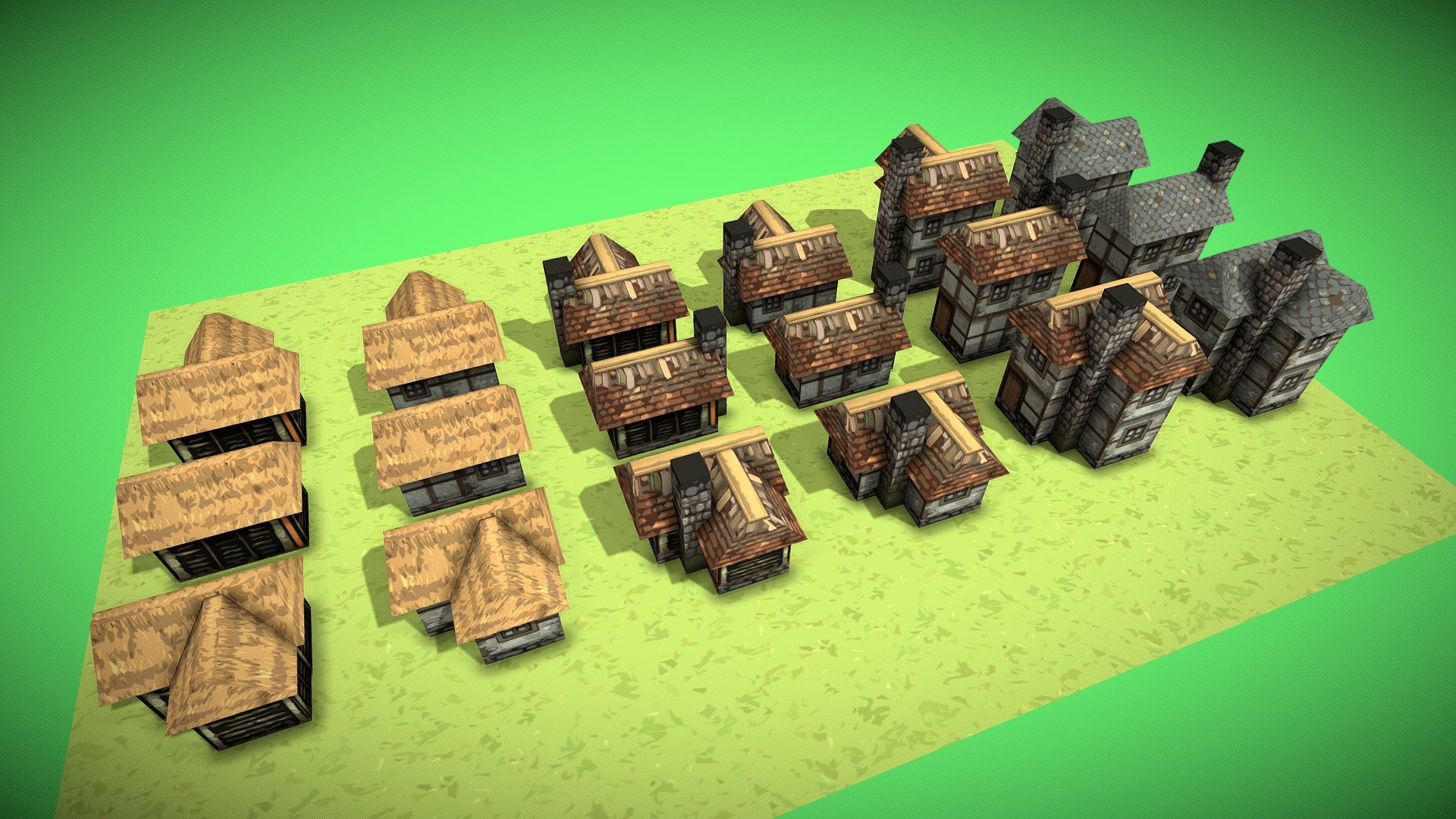 Medieval house pack - Buy Royalty Free 3D model by tamminen [cbe11d6 ...