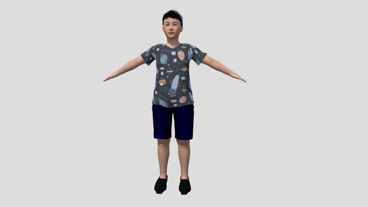 ASIAN FAT BOY CHILD KIDS -Realistic 3D Character 3D Model