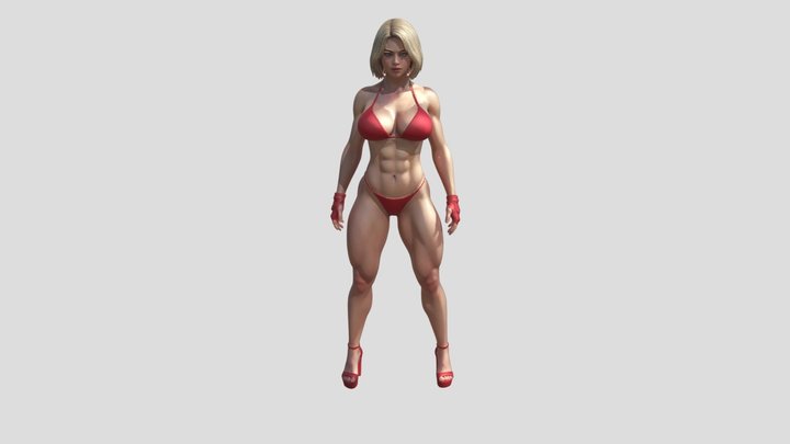 Blonde Hot Lady 3D Model