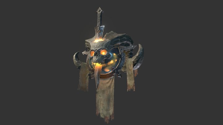 Diablo III Necromancer Crest 3D Model