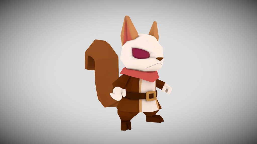 Chibi Squirrel Lowpoly Handpainted