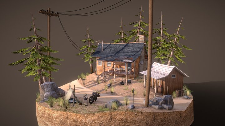 Diorama Assignment 'Forest Loner' 3D Model