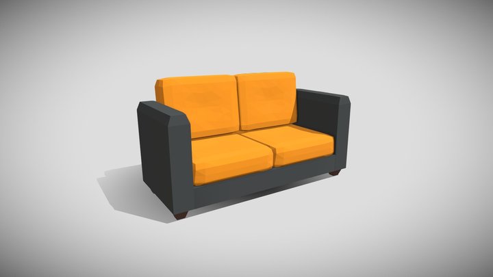 Low Poly Couch 3D Model