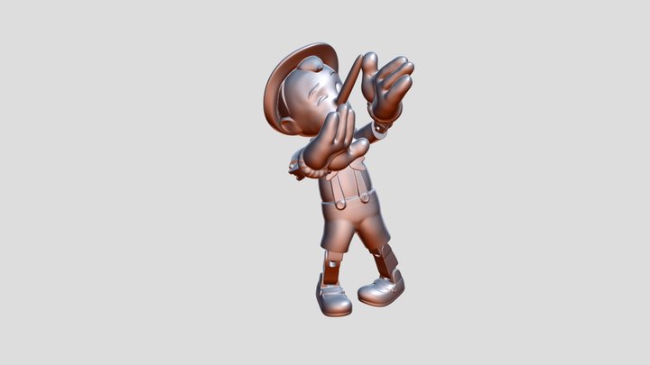 Pinocchio entier mains mickey LD 3D Model