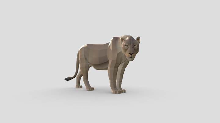 Steppe lion - Panthera spelaea 3D Model