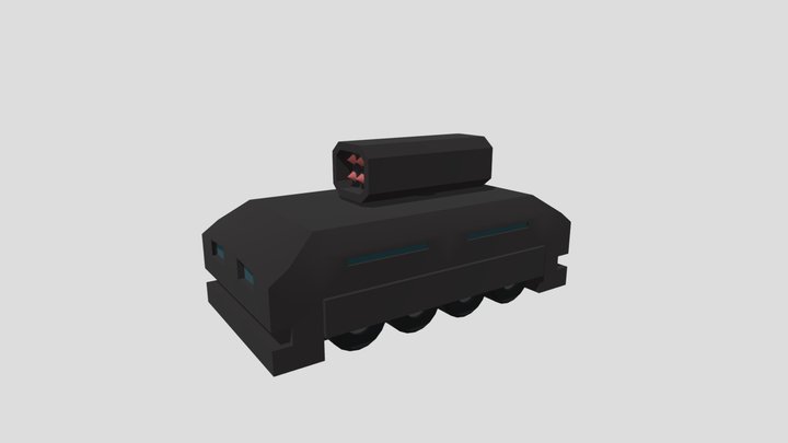 Low poly tank with missile launcher 3D Model