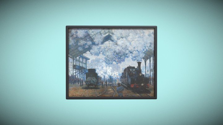 Déco cadre - La Gare St Lazare, Monet 3D Model
