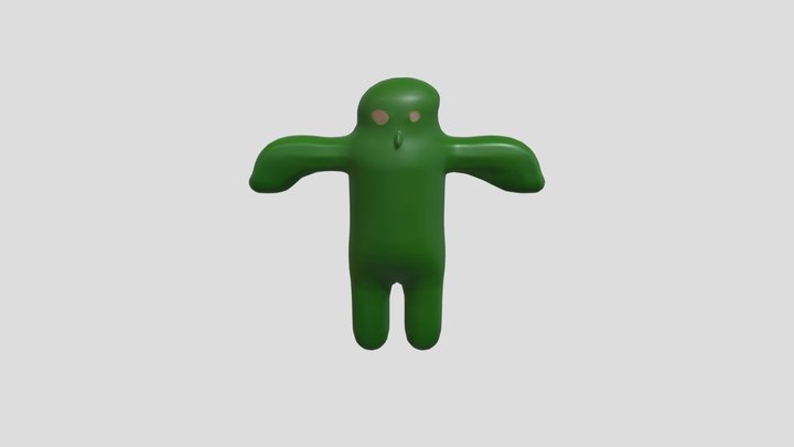 Blob-like character with simplistic design 3D Model