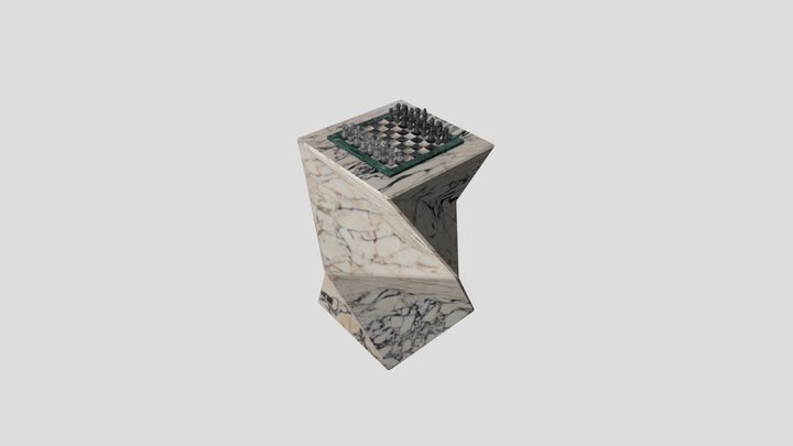 Abstract Marble Chess Set 3D Model