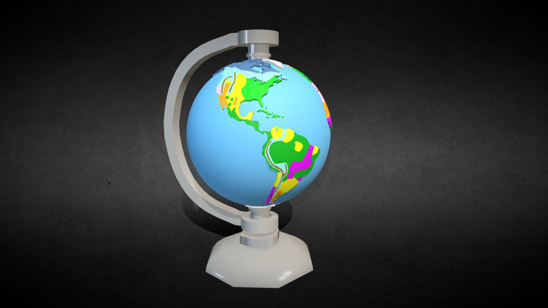 3D model Planet Earth Biomes - This is a 3D model of the Planet Earth Biomes. The 3D model is about a globe with a map on it.