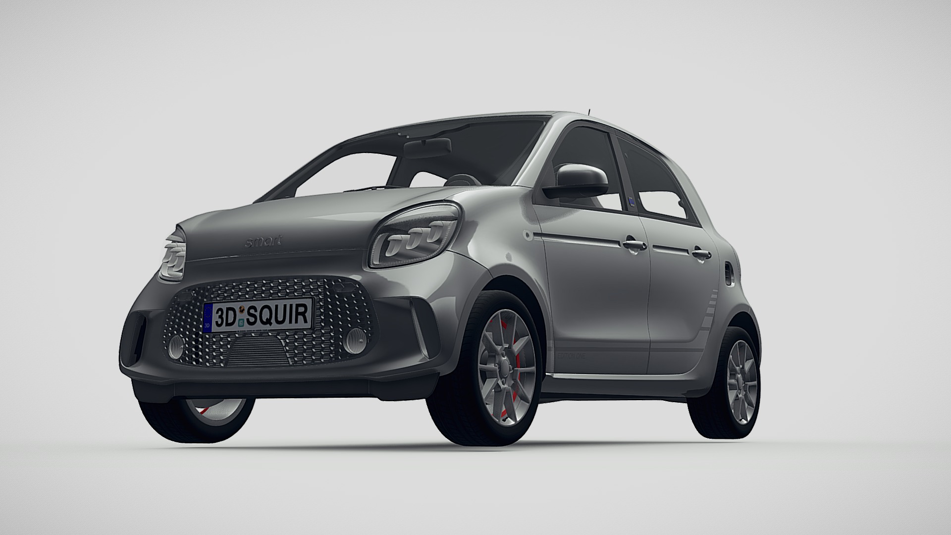 3D model Smart EQ Forfour 2020 - This is a 3D model of the Smart EQ Forfour 2020. The 3D model is about a silver car with a black top.