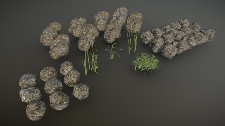 Rocks and Foliage (House In The Woods Project) – Modello 3D gratuito STL
