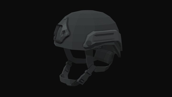 Tactical Helmet Low Poly 3D Model