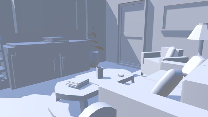 Isometric Living Room 3D Model