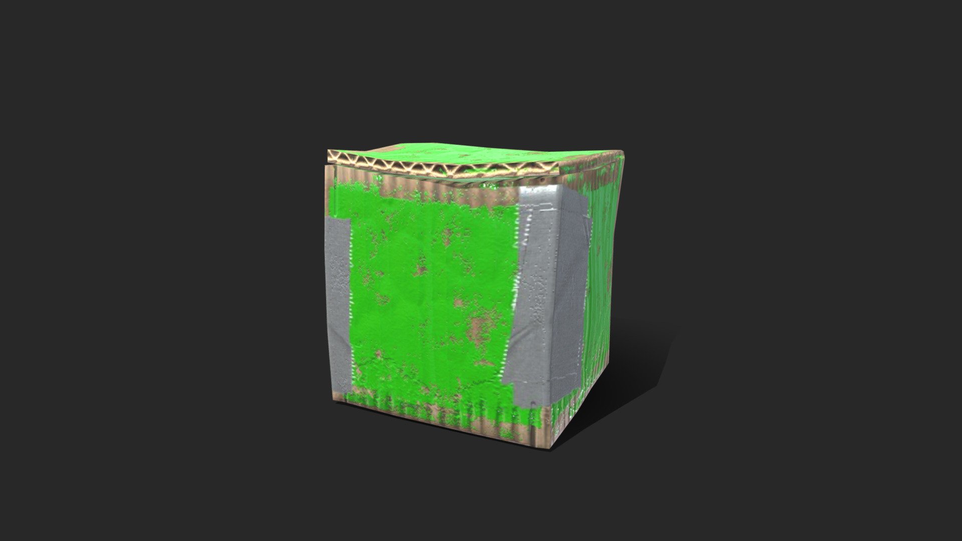 Green painted taped box, wasteland junk item - Buy Royalty Free 3D ...