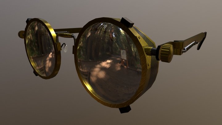 Steam Punk Style Sunglasses 3D Model