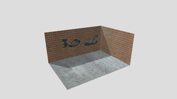 Alley Corner with Graffiti (Talking Tom) 3D Model