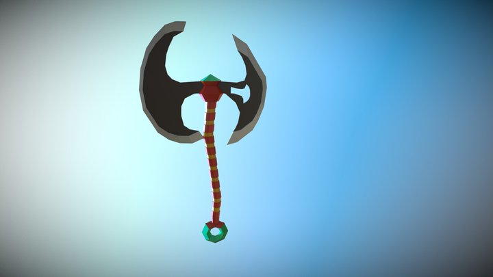 Ejercicio 2 Hacha Low poly 3D Model