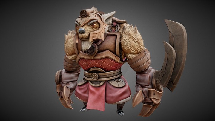 Wolfman Warrior 3D Model