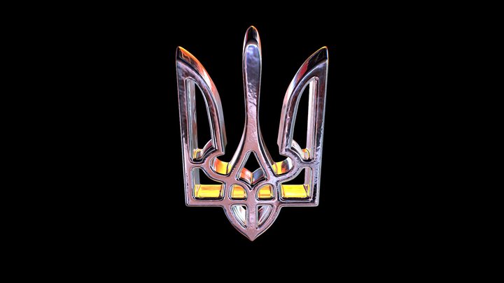 Ukrainian coat of arms, Tryzub 3D Model