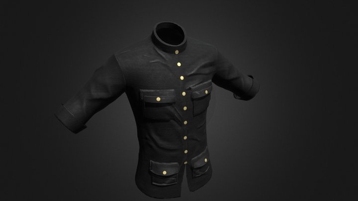 Male Dress Shirt 3D Model