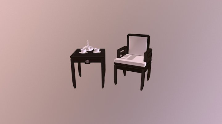 Bộ ghế & bàn trà 3D Model