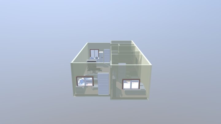 Casa Modelo 3 Habitaciones Hacienda Real 3D Model