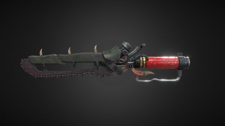 Post-Apocalyptic USSR Chainsaw (ПП-2000) 3D Model