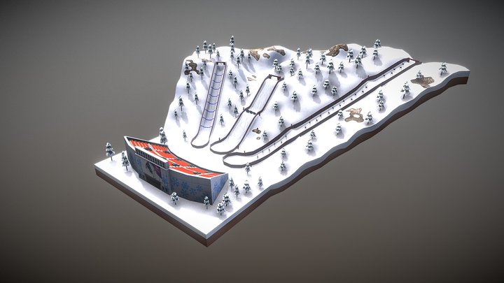Ski Slope 3D Model