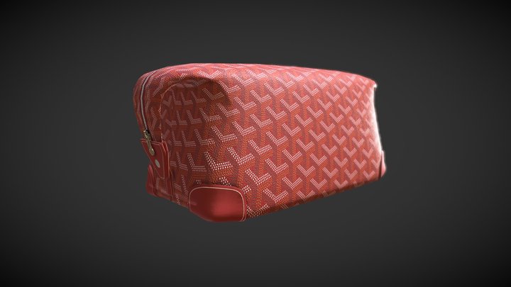 Goyard Bowling 25 Toiletry Bag Red 3D Model